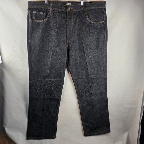 Access Jeans Mens 44x32 Blue Denim Dark Wash Relaxed Baggy Streetwear Hip Hop - Picture 1 of 10